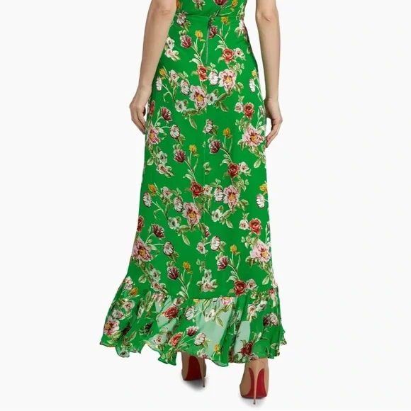 NWT Alice & Olivia Soraya Silk Blend Floral Asymmetrical Maxi Skirt Size 0 (024) - Picture 5 of 15